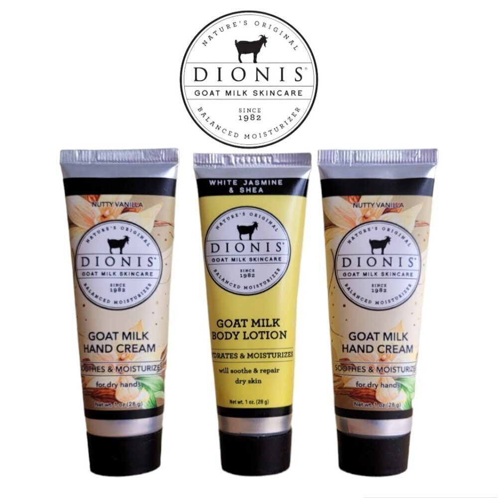 Dionis Goat Milk Hand Cream Trio 1 oz x2 Body Lotion Factory Sealed